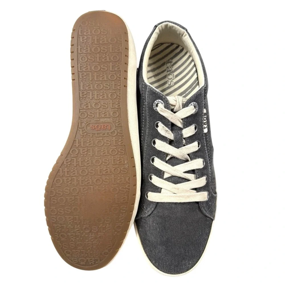 Taos Star Charcoal Canvas Low Top Sneakers Womens 10 Grey STA-1284 Walking Shoes